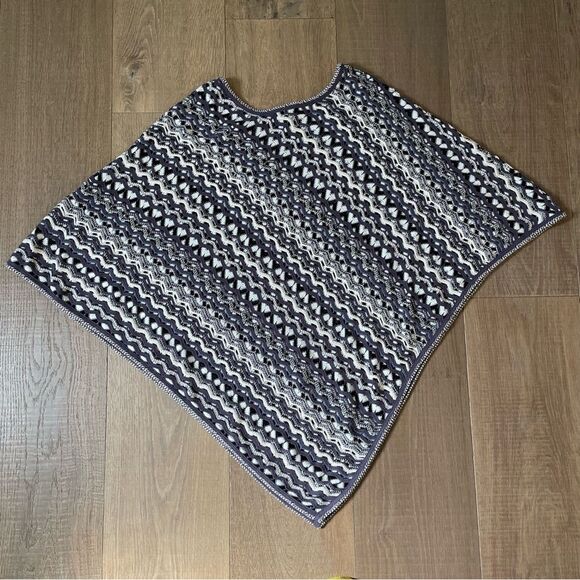 Vintage Zozo Open Knit Poncho Reversible Women's Pullover Sweater (Size S/M) - Picture 7 of 12